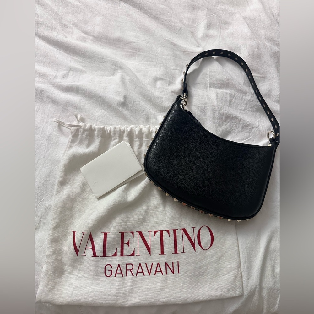 Valentino Garavani Rockstud Logo Printed Mini Shoulder Bag
